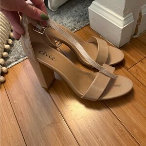 Chic Women's Nude Block Heels